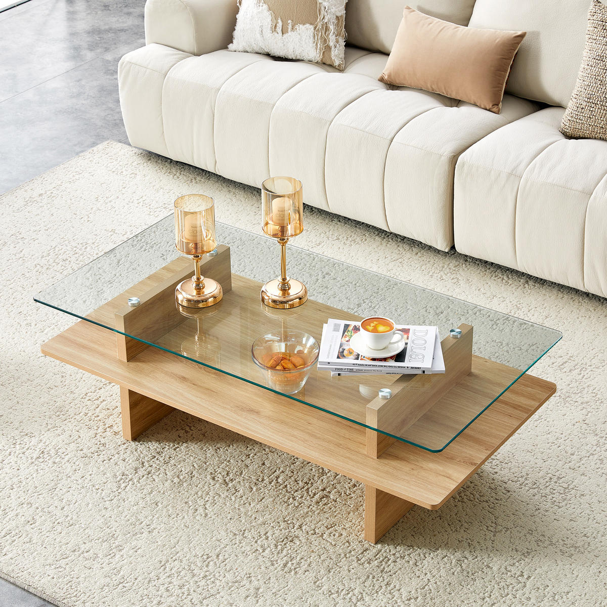 COUCHTISCH Holzfarben 115/55/40 cm - Naturfarben, Holzwerkstoff (55/115/40cm) - PANGIVO
