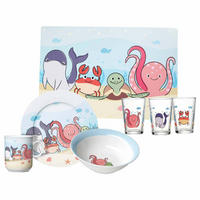 GESCHIRR-SET MIT KINDERBECHER Unterwasserwelt bunt 7er Set - Multicolor, Kunststoff (1/1/1cm) - Ritzenhoff Breker