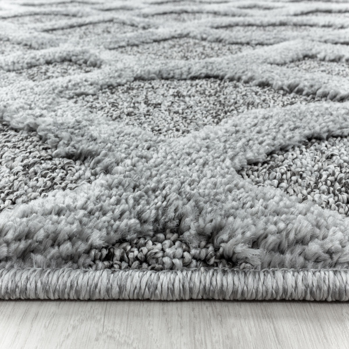 TEPPICH 3D-Effekt Geo-Muster Skulptural Waschbar Esszimmer Strapazierfähig Grau 240x340 cm – EISACK - Grau, Textil (240/340cm) - KADIMA DESIGN