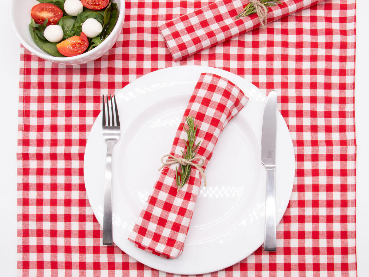 STOFFSERVIETTEN, 6er-Set, 45x45 cm, 100% Baumwolle, Rot - Rot, Textil (45/45cm) - Zollner