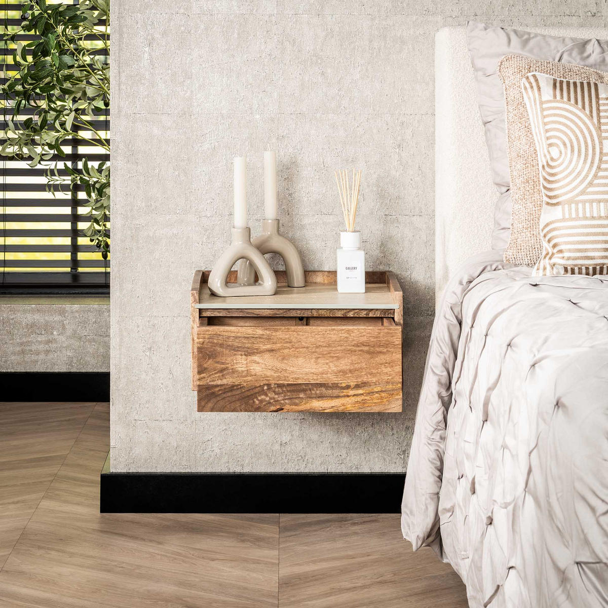 NACHTTISCH Nuovo Beige 35/40/19 cm - Beige, Holz (40/19/35cm) - Hoyz Collection