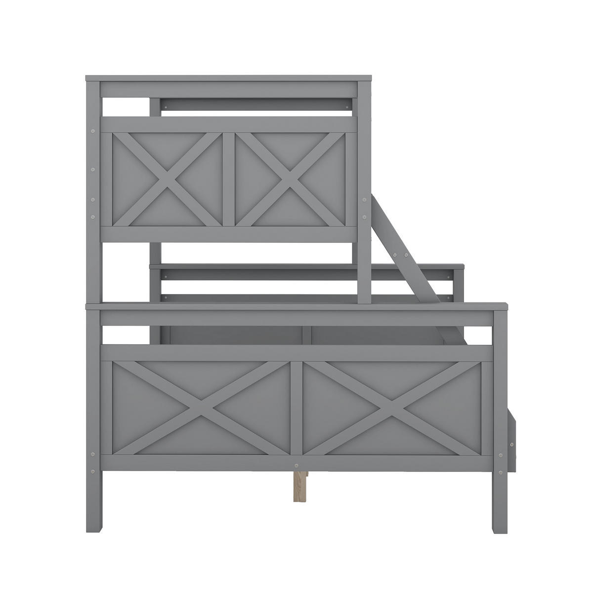 ETAGENBETT 90(140)x200cm Grau Umbaubar In 2 Betten - Grau, Holzwerkstoff - FLIEKS