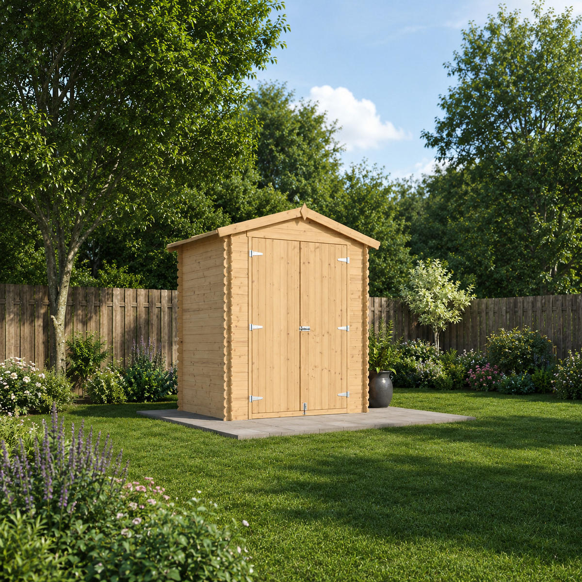 GARTENHAUS HOLZ M367C1 1,98 m² - Naturfarben, Holz (196/218/136cm) - Timbela