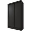 SCHWEBETÜRENSCHRANK Mario 120/216/61 schwarz mit Schubladen - Schwarz, Holzwerkstoff (120/216/61cm) - Beautysofa