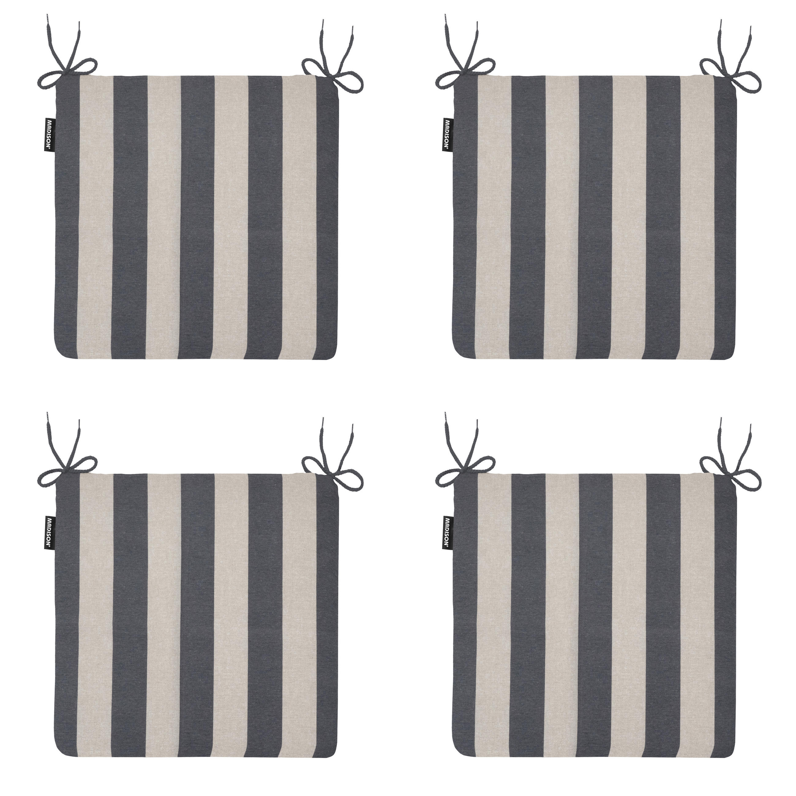 SITZKISSEN Amora - Grau - 40/40/4,5 cm - 4er-Set - Grau, Textil (40/4/40cm) - Madison