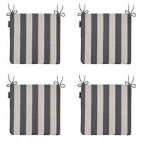 SITZKISSEN Amora - Grau - 40/40/4,5 cm - 4er-Set - Grau, Textil (40/4/40cm) - Madison