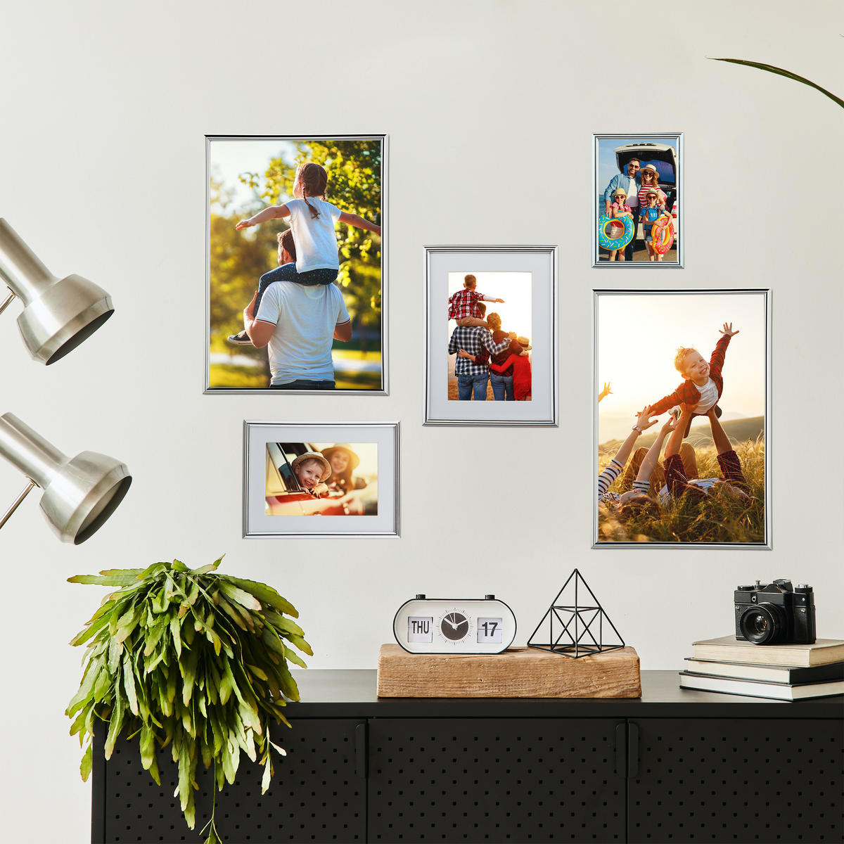 BILDERRAHMEN - Silberfarben, Glas/Holzwerkstoff (11/16/2cm) - Relaxdays