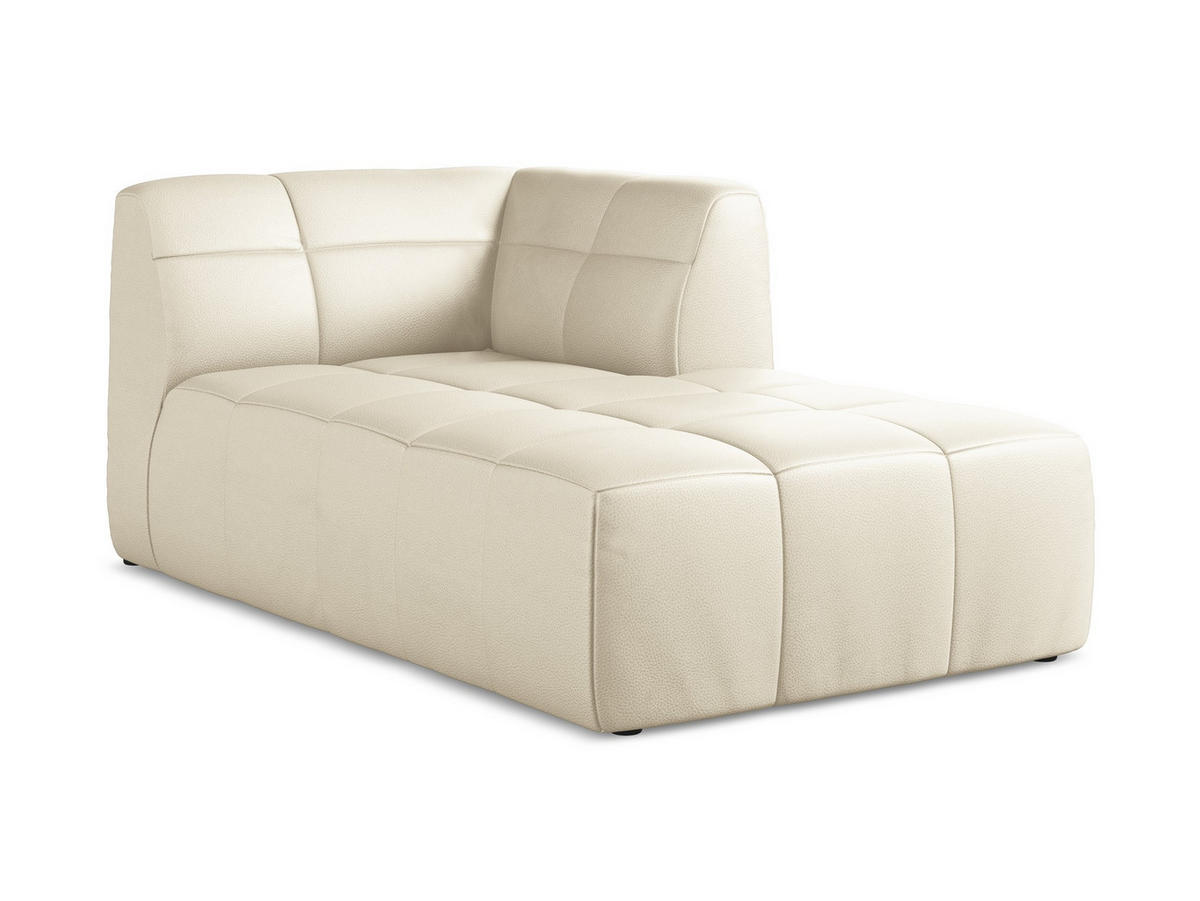 SOFAELEMENT Rechts Kunstleder Beige - Creme/Schwarz, Holzwerkstoff/Kunststoff (101/77/175cm) - Makamii