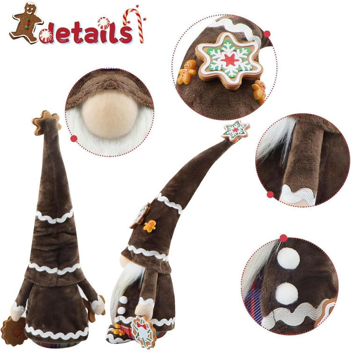 WEIHNACHTSWICHTEL Figur 43 cm Braun - Multicolor, Textil (15.8/8.9/43.2cm)