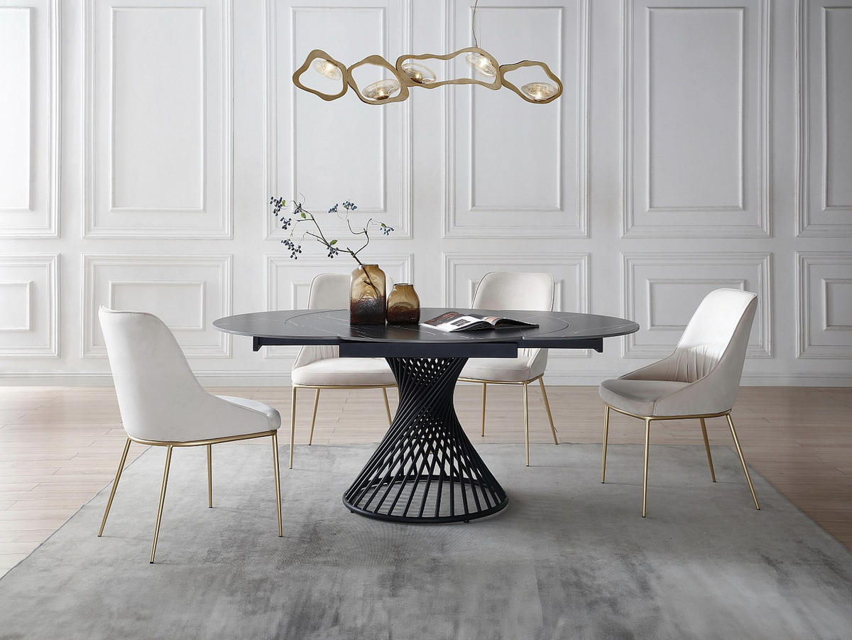 ESSTISCH - 4 Personen, 6 Personen, 8 Personen - Keramik - Schwarz - CASTINA - Schwarz, Keramik (120/150/76cm) - Vente-Unique