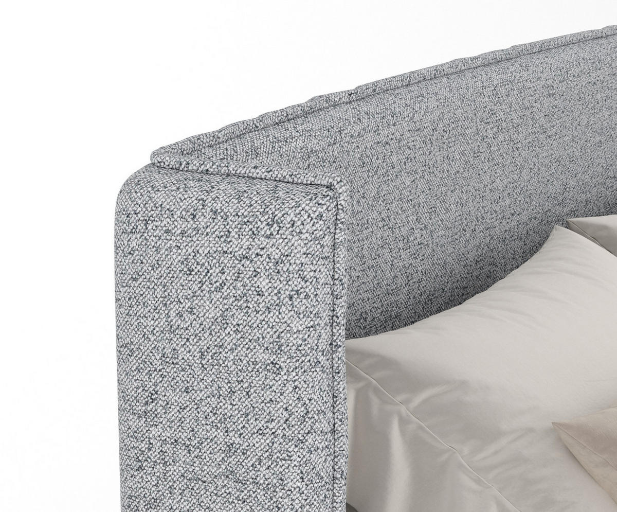 BOXSPRINGBETT Freeland Grau 160/200 cm mit Matratze und Topper - Schwarz/Grau, Holz/Holzwerkstoff (160/200cm) - Maison de Reve