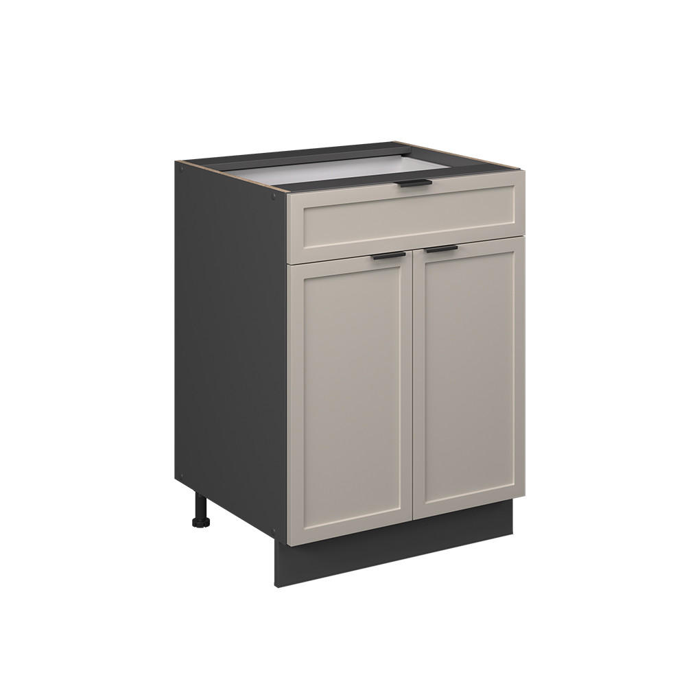 KÜCHENUNTERSCHRANK Fame-Line GrauBeige 60 cm mit Schublade, ohne AP - Anthrazit/Grau, Holzwerkstoff (60/82/51.6cm) - Vicco