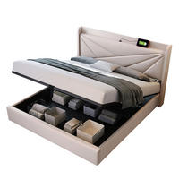 POLSTERBETT 140/200 cm in Linen mit Matratze - Beige, Holz/Textil (140/200cm) - KOMHTOM