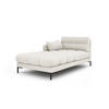 CHAISELONGUE links Mamaia aus strukturiertem Stoff leichtes beige - Creme, Textil (102/75/185cm) - Micadoni