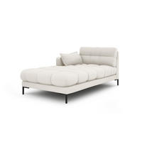 CHAISELONGUE links Mamaia aus strukturiertem Stoff leichtes beige - Creme, Textil (102/75/185cm) - Micadoni