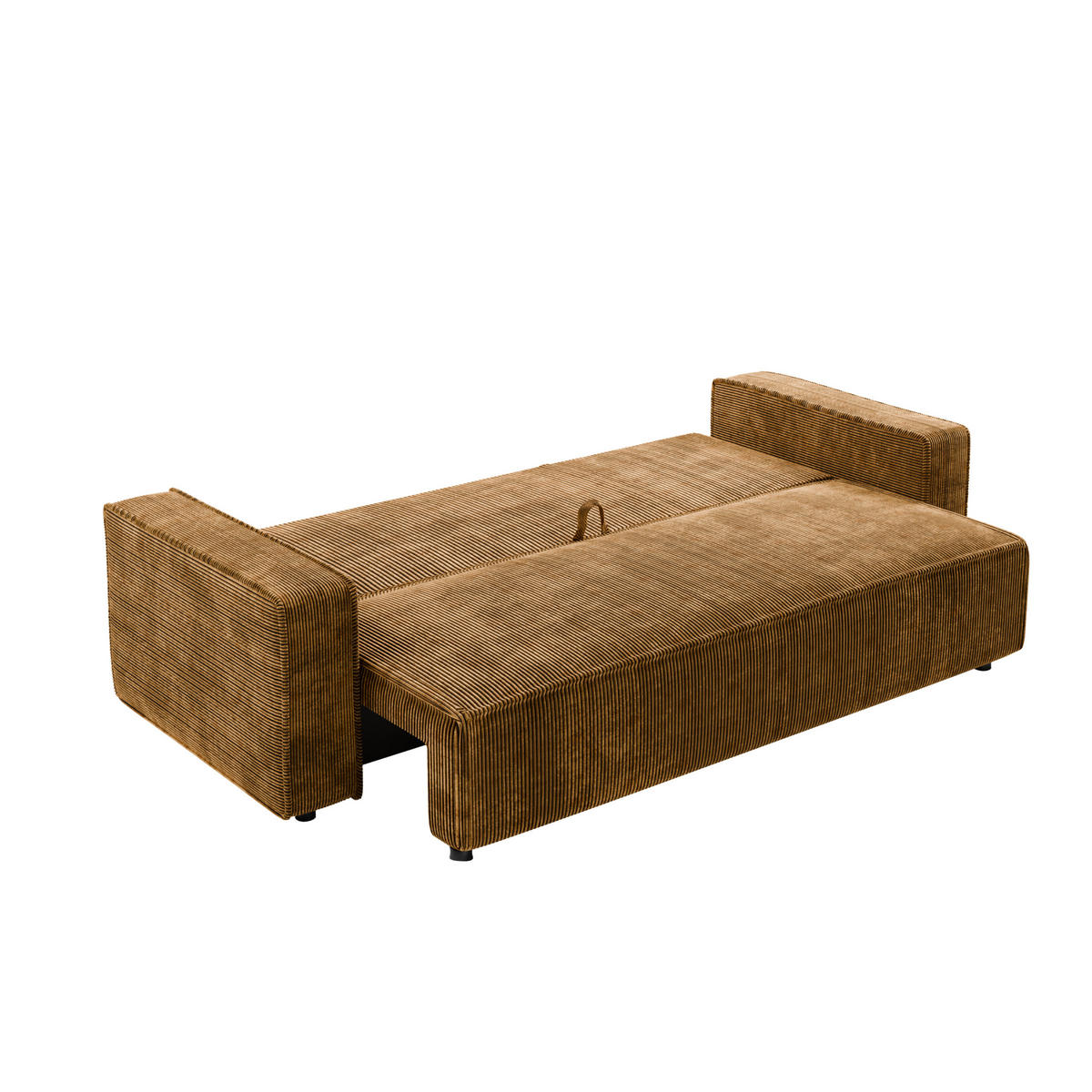 SCHLAFSOFA BRIK 3-Sitzer Cord Poso Senfgelb - Schlaffunktion DL & Bettkasten - Gelb, Textil (238/94/94cm) - Excellent Home