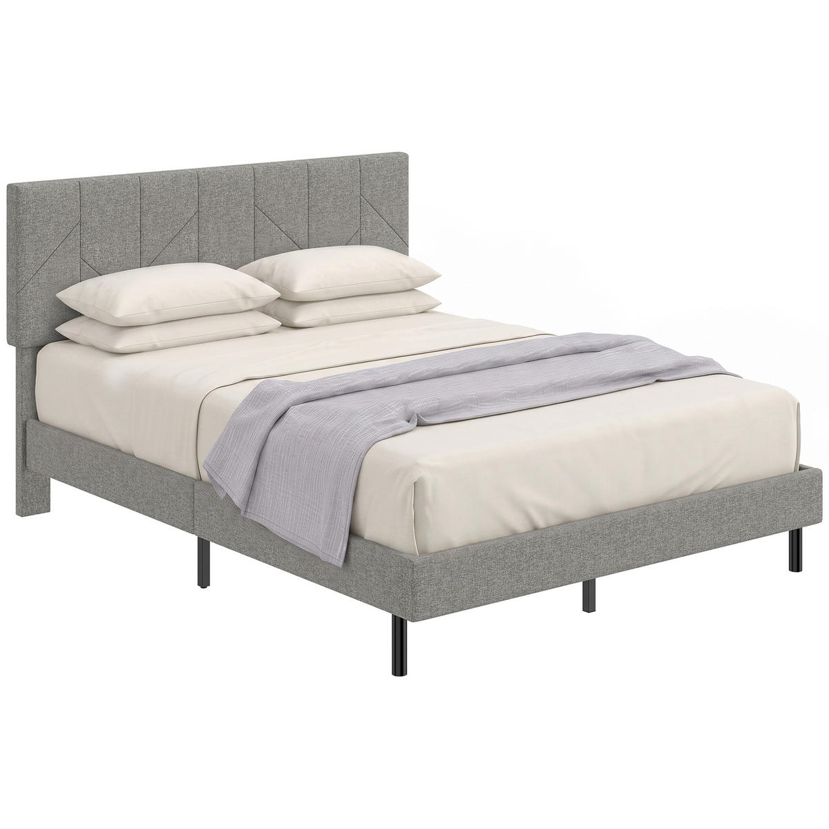 BETT Grau 196/149/105 cm - Grau, Metall - PANGIVO