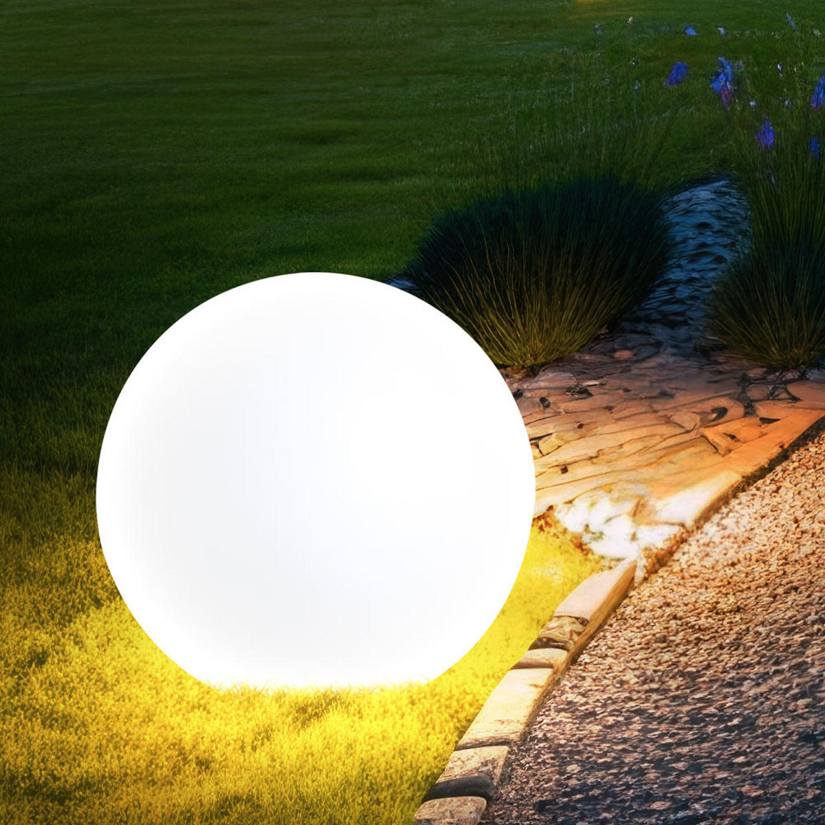 LED AUSSENLEUCHTE TOULA Weiß - Weiß, Kunststoff (40/40/56cm) - Globo Lighting