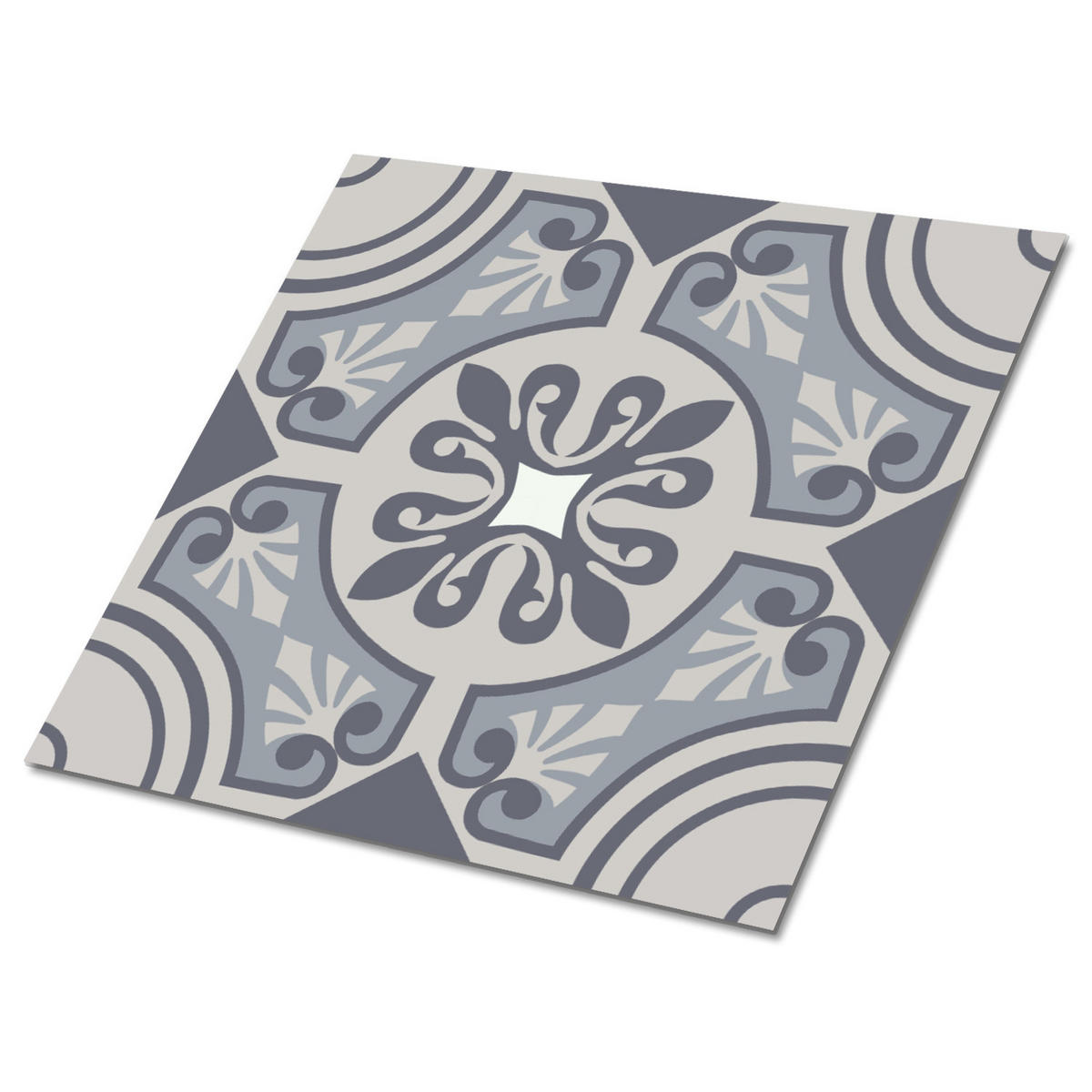 FLIESENAUFKLEBER 9 Stück 30x30 cm selbstklebend Östliche Klimazonen - Grau, Textil (30/1.6/30cm) - TULUP