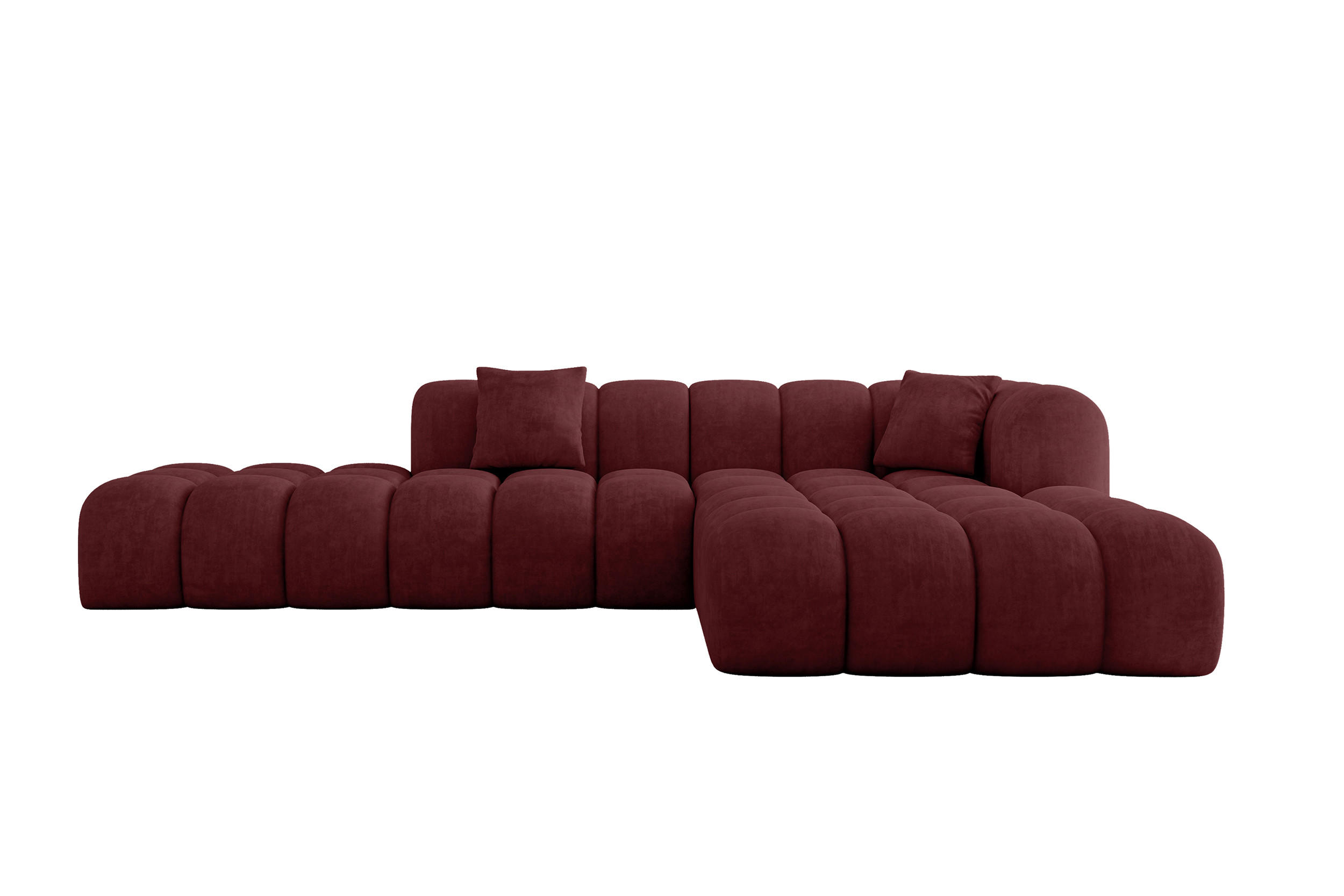 ALTDECOR ROHOVÁ SEDACÍ SOUPRAVA s otomanem vpravo OLEA-L2 – 289 × 176 × 71 cm, bordó