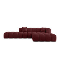 ECKSOFA Ottomane Rechts OLEA-L2 - 289x176x71 cm Bordeaux - Bordeaux/Schwarz, Holzwerkstoff/Kunststoff (289/176cm) - ALTDECOR