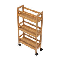 BADREGAL Kluk 76 cm Rollen 3 Ebenen - Beige, Naturmaterialien (15/76/38cm) - NUXIO