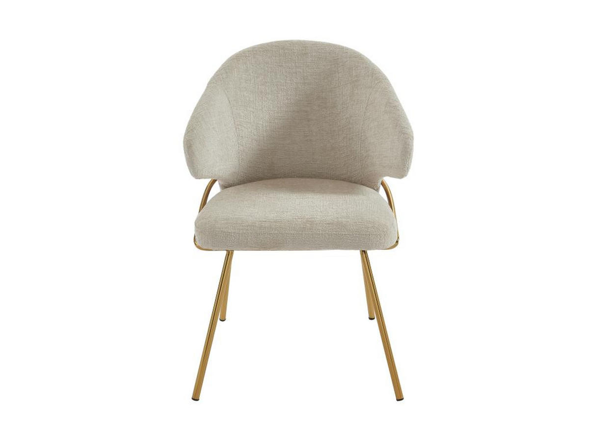 STUHL 2er-Set - Stoff & goldfarbenes Metall - Beige - LUXIVA - Beige, Textil (62/85/60cm) - Pascal Morabito