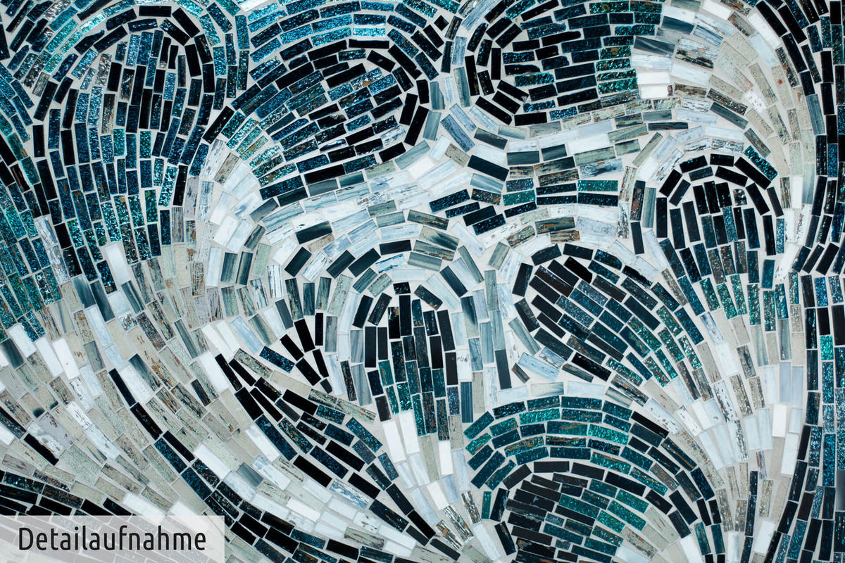 MOSAIK-WANDBILD Blau 100/45 cm - Blau, Glas (4.7/45cm) - KUNSTLOFT