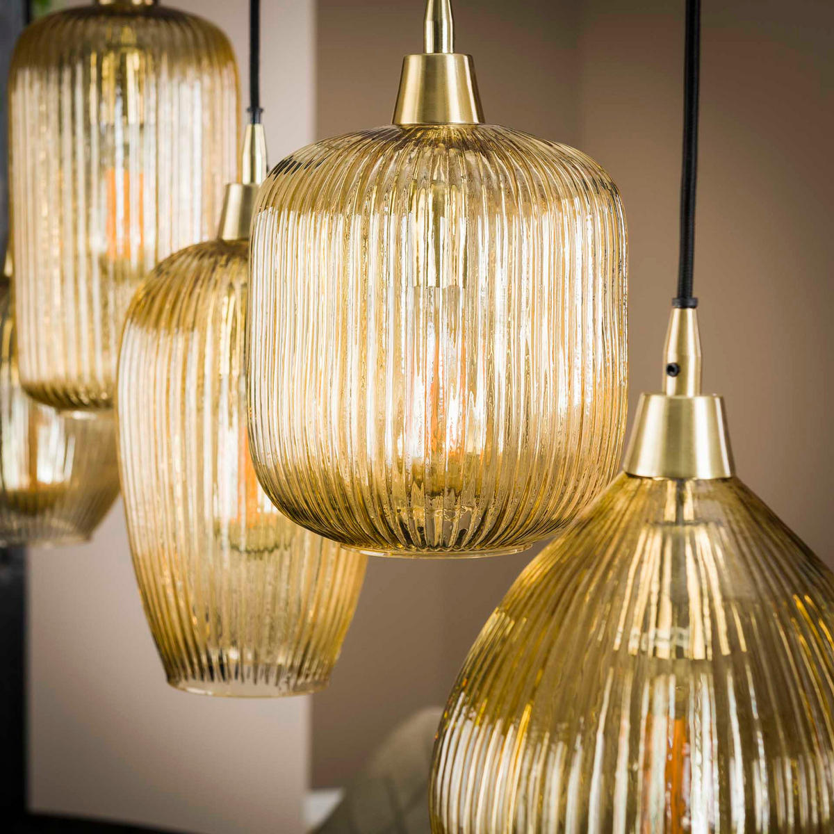 HÄNGELEUCHTE Stripe Grau 20/120/150 cm - Grau, Glas (20/120/150cm) - Hoyz Collection