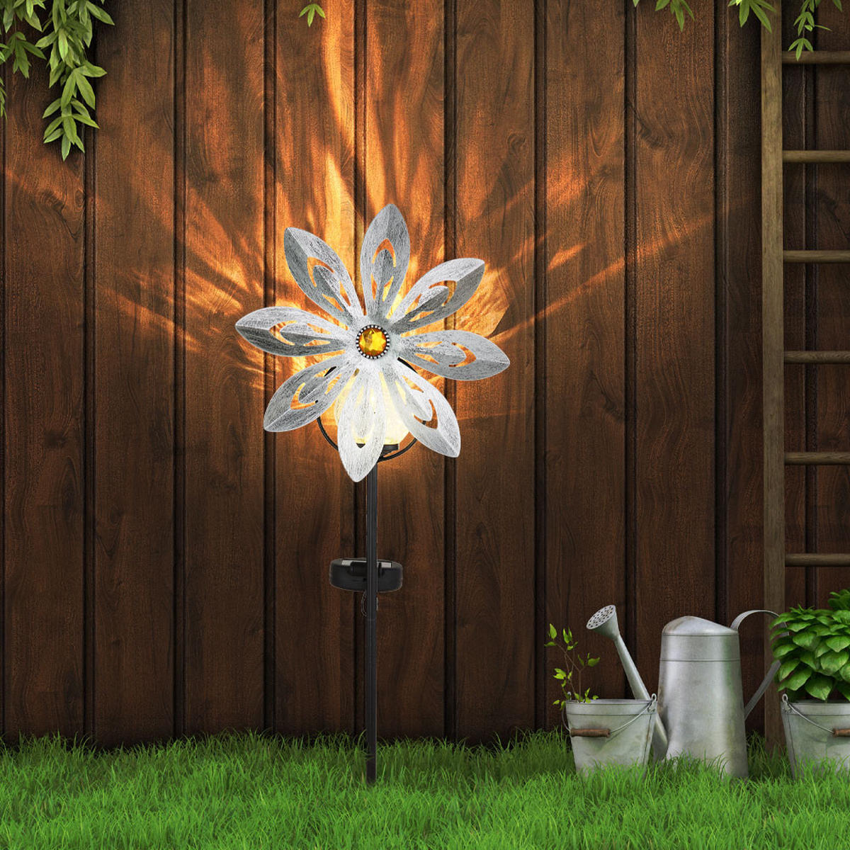 LED AUSSENLEUCHTE Metall Silber 2er Set - Silberfarben, Glas (20/9/50cm) - Globo Lighting