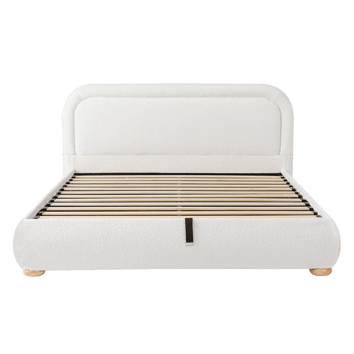 POLSTERBETT 160×200cm mit großem Stauraum in Weiß - Weiß, Textil (160/200cm) - KOMHTOM