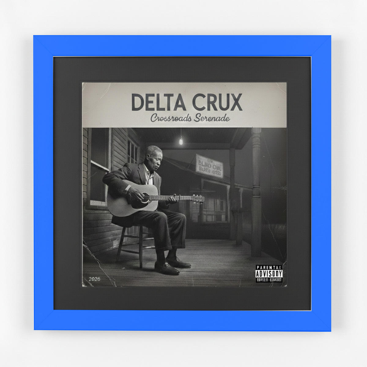 SCHALLPLATTEN BILDERRAHMEN 40/40 2er Set - Blau, Holz (40/40cm) - K-Möbel