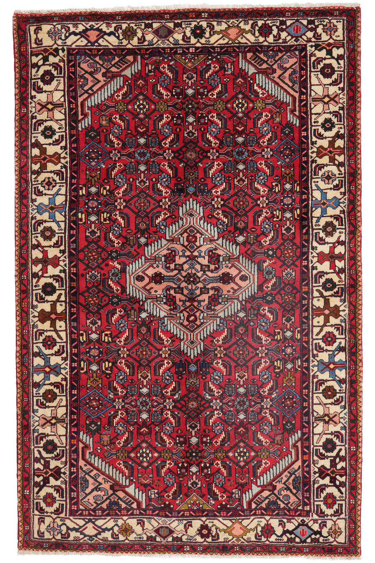 TEPPICH Assadabad Rot 202/128 cm Schurwolle - Rot, Textil (128/202cm) - Looma