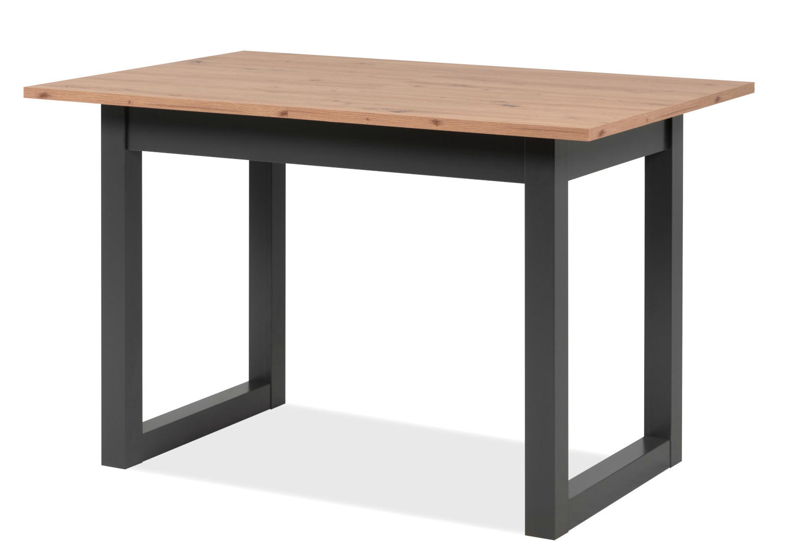 ESSTISCH Eiche Artisan, grau 120/160 cm, Küchentisch ausziehbar - Anthrazit/Eiche Artisan, Holzwerkstoff (90/160/75cm) - Furn.Design
