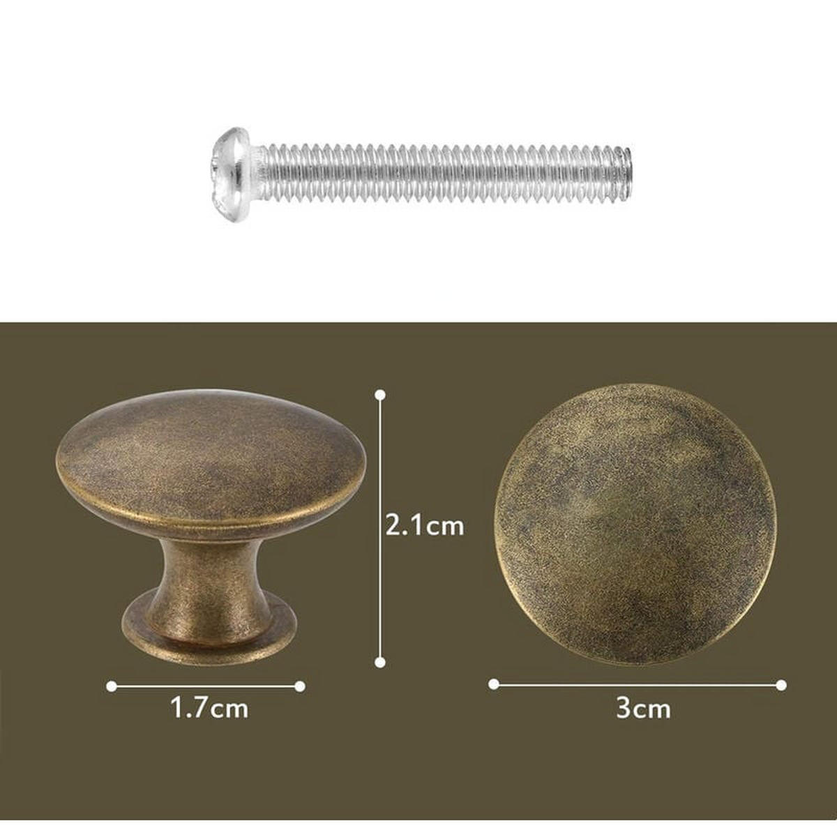 SCHRANKKNOPF Gold 20er-Set 30 mm - Goldfarben, Metall (3/2.1/3cm)