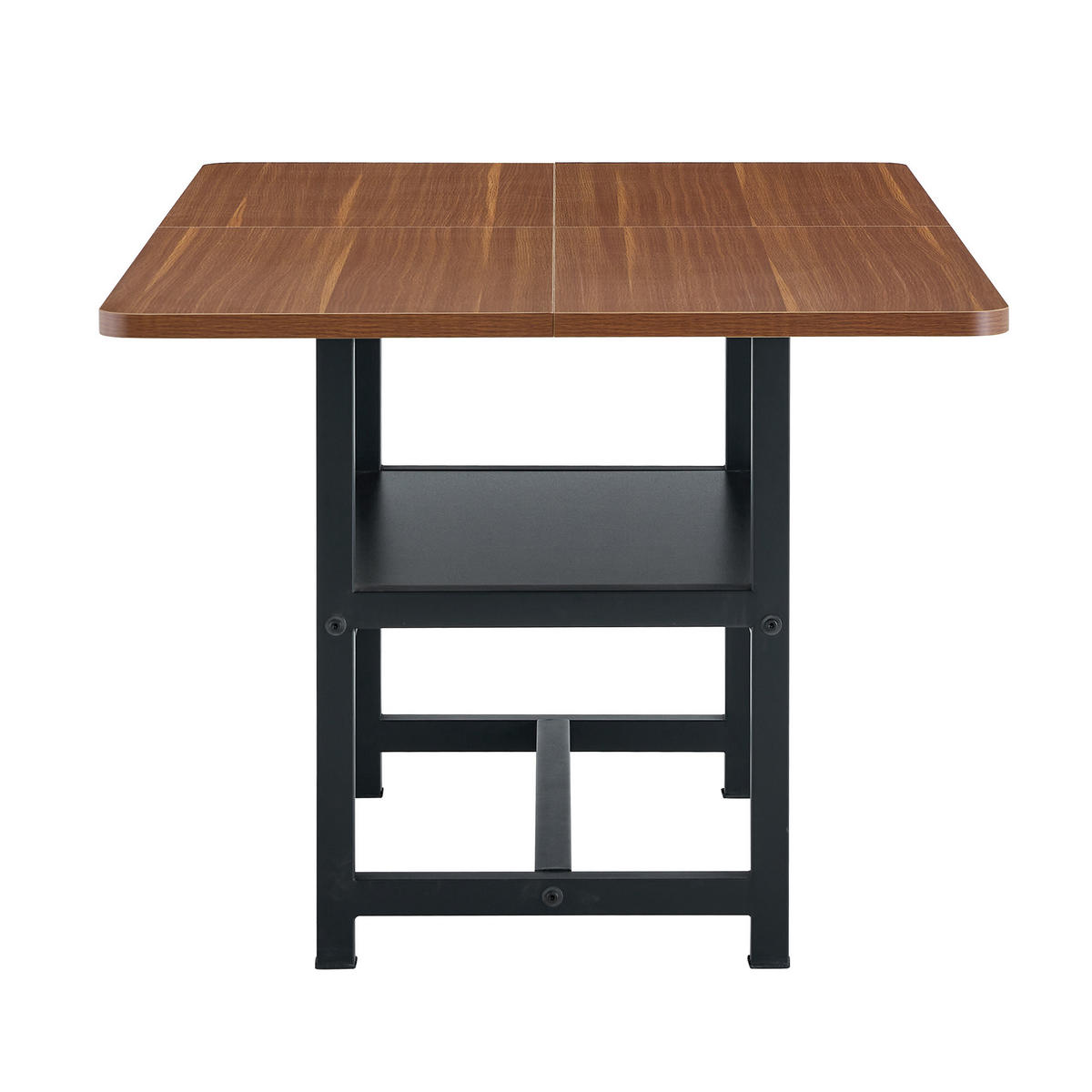 ESSTISCH Walnuss mit multifunktionalem Ablagefach 160/90/76 cm - Walnussfarben, Holz (90/160/76cm) - Oxeza