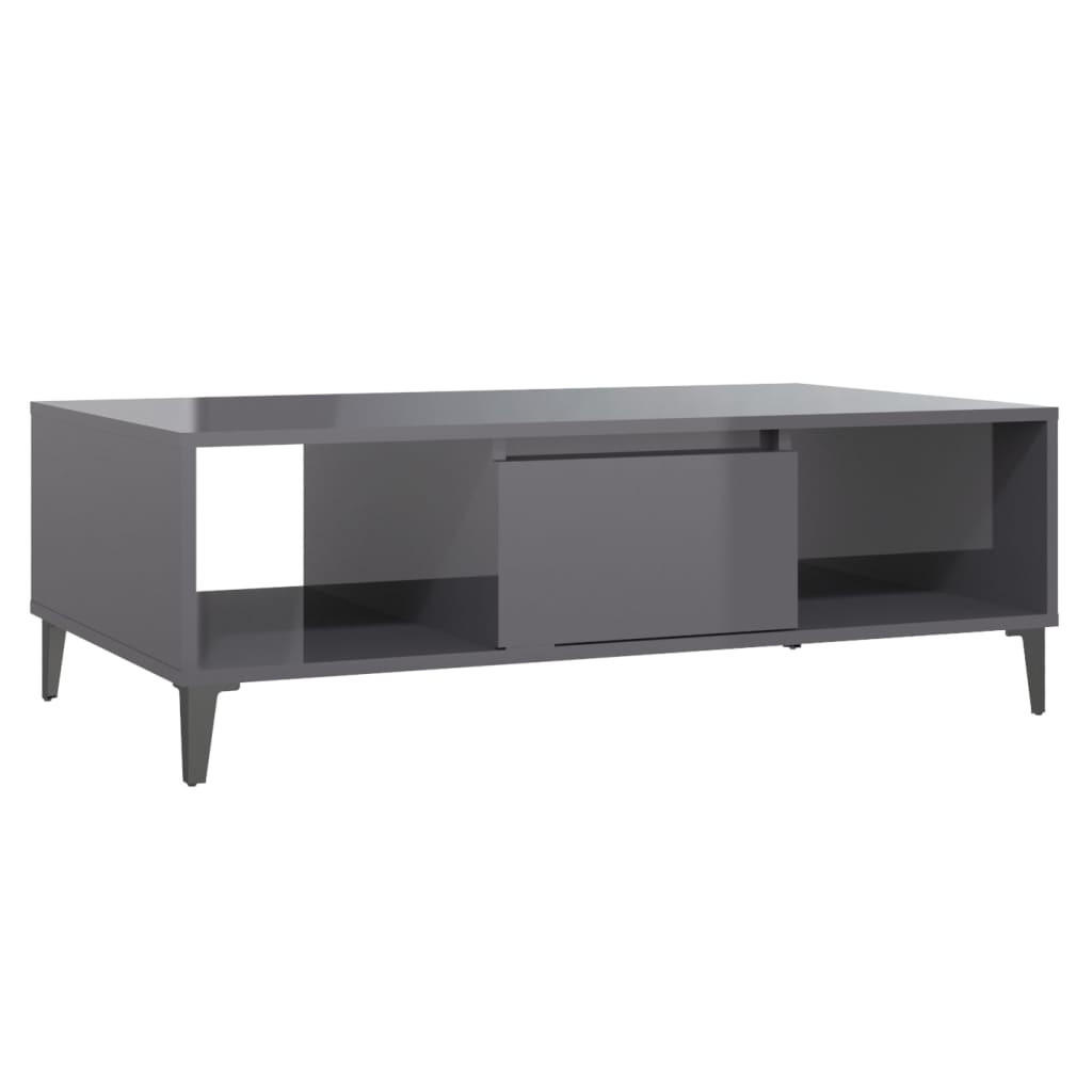 COUCHTISCH Hochglanz-Grau 103,5x60x35 cm Holzwerkstoff - Grau, Holzwerkstoff (103.5/60/35cm) - furnicato