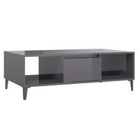 COUCHTISCH Hochglanz-Grau 103,5x60x35 cm Holzwerkstoff - Grau, Holzwerkstoff (103.5/60/35cm) - furnicato
