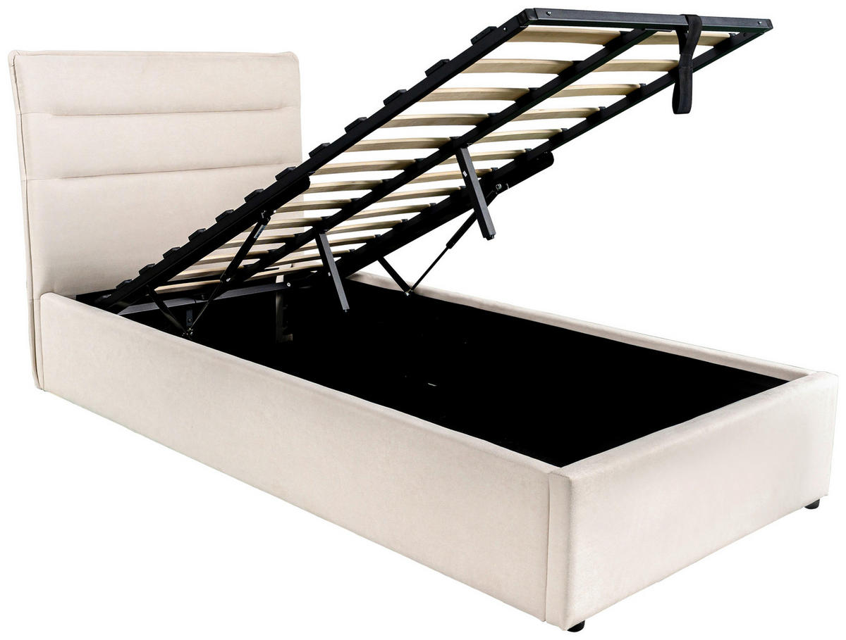 POLSTERBETT Sienna Beige ca. 90 / 200 cm - Beige, Holz - Based
