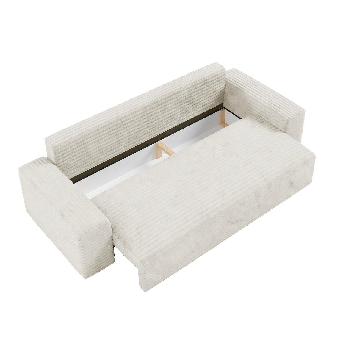 POHOVKA Fabio 3MÍSTNÁ Bílá - bílá, dřevo (260/82/102cm) - Petits-meubles