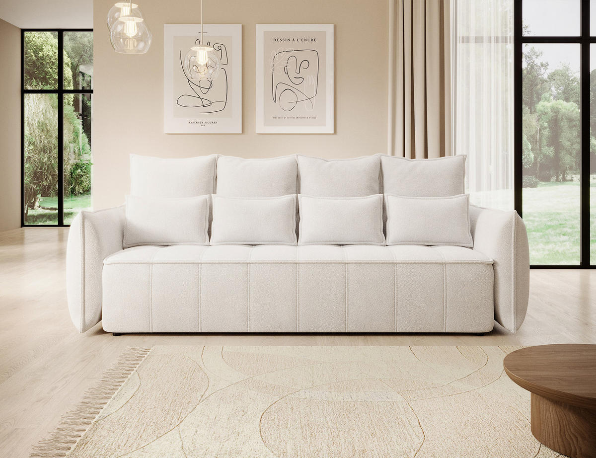 SCHLAFSOFA WELSH - Weiß (PAOLLI 01) - Weiß, Holzwerkstoff (242/94/106cm) - Möblo