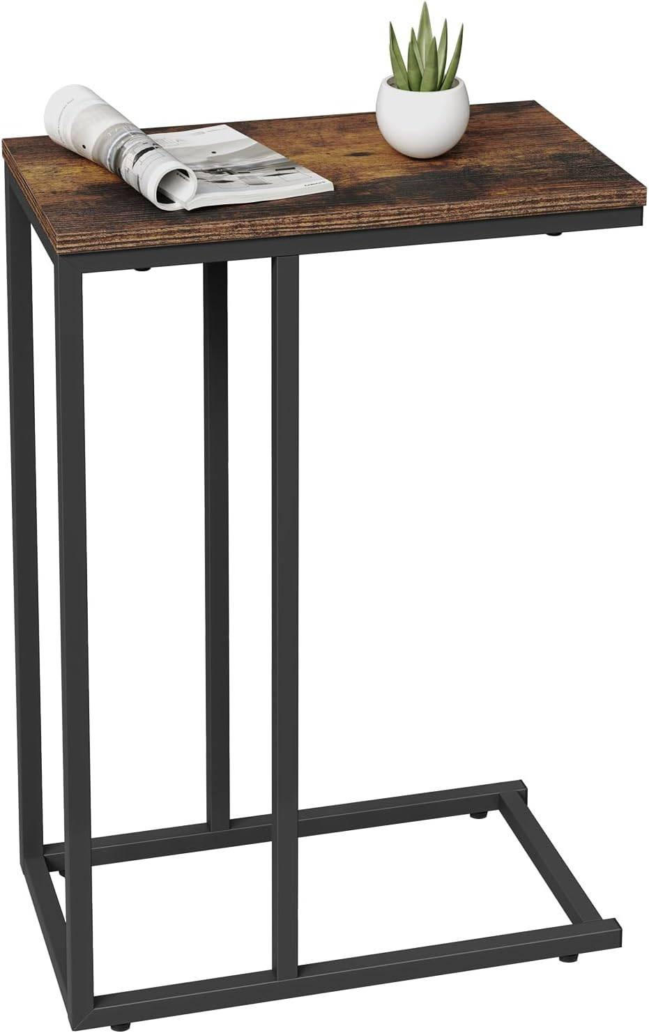 Woltu Beistelltisch, Braun, Schwarz 45x63.5x25 cm