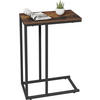 BEISTELLTISCH, Couchtisch C Form, 45 x 63,5 x 25 cm - Schwarz/Braun, Holzwerkstoff/Metall (25/45/63.5cm) - Woltu