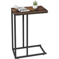 BEISTELLTISCH, Couchtisch C Form, 45 x 63,5 x 25 cm - Schwarz/Braun, Holzwerkstoff/Metall (25/45/63.5cm) - Woltu