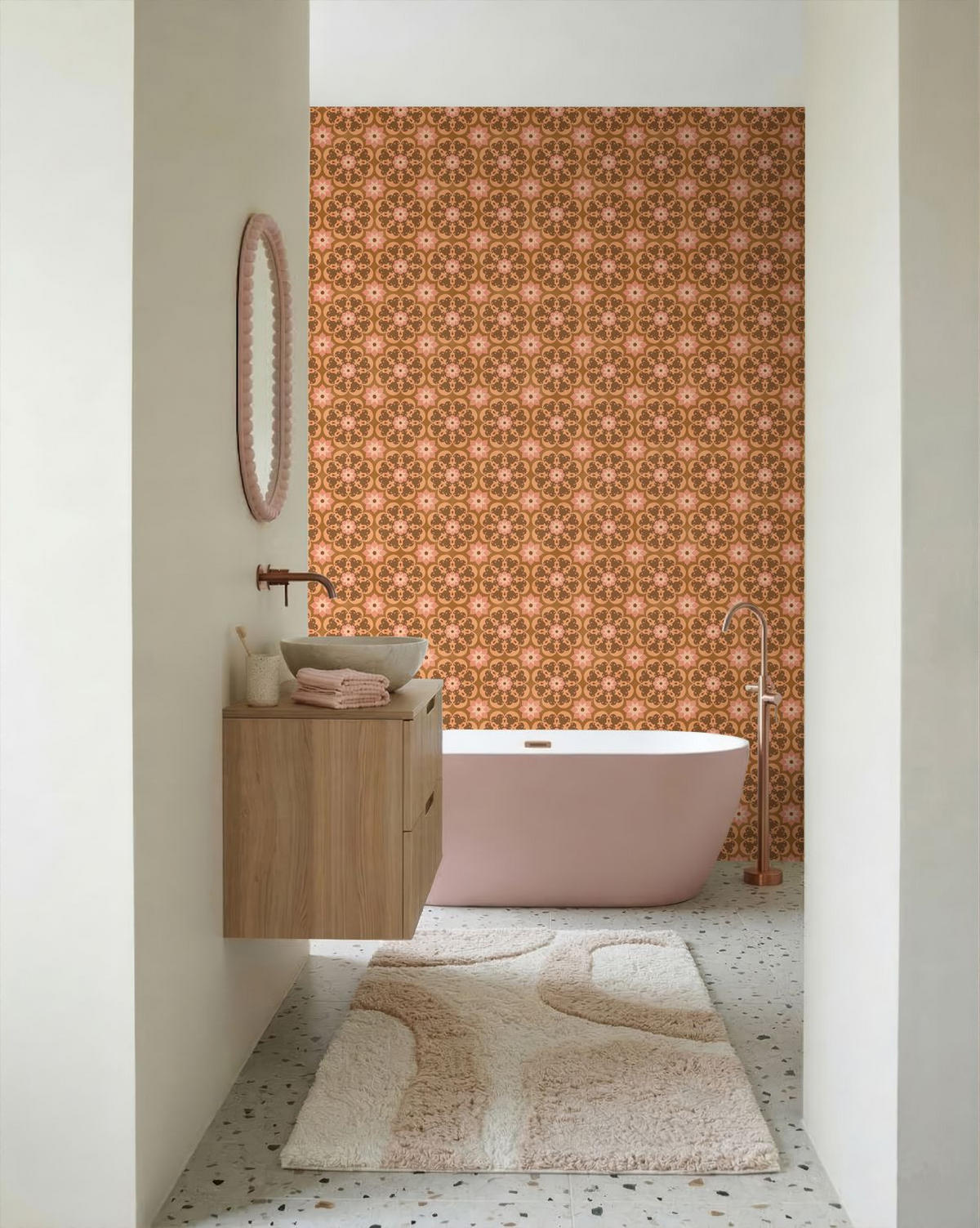 TAPETE Fliesenmuster 50 x 900 cm - Braun, Papier (50/900cm) - ESTAhome