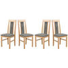 ESSZIMMERSTUHL- Set 4x "Nilo 2", grandson, Aston 6 - Dunkelgrau/Birkefarben, Holz (43/94/40cm) - Leaf Design