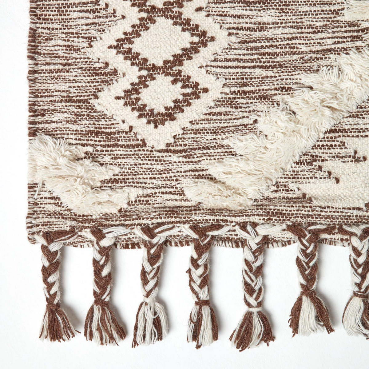 KELIM-TEPPICHLÄUFER Lhasa handgewebt 66/200 cm - Braun, Textil (66/200cm) - Homescapes