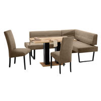 ECKBANKGRUPPE Modern Doralyn 1 für 7 Personen Microfaser Schwarz/Braun - Schwarz/Braun, Kunststoff (195/85/155cm) - 58aufmkessel