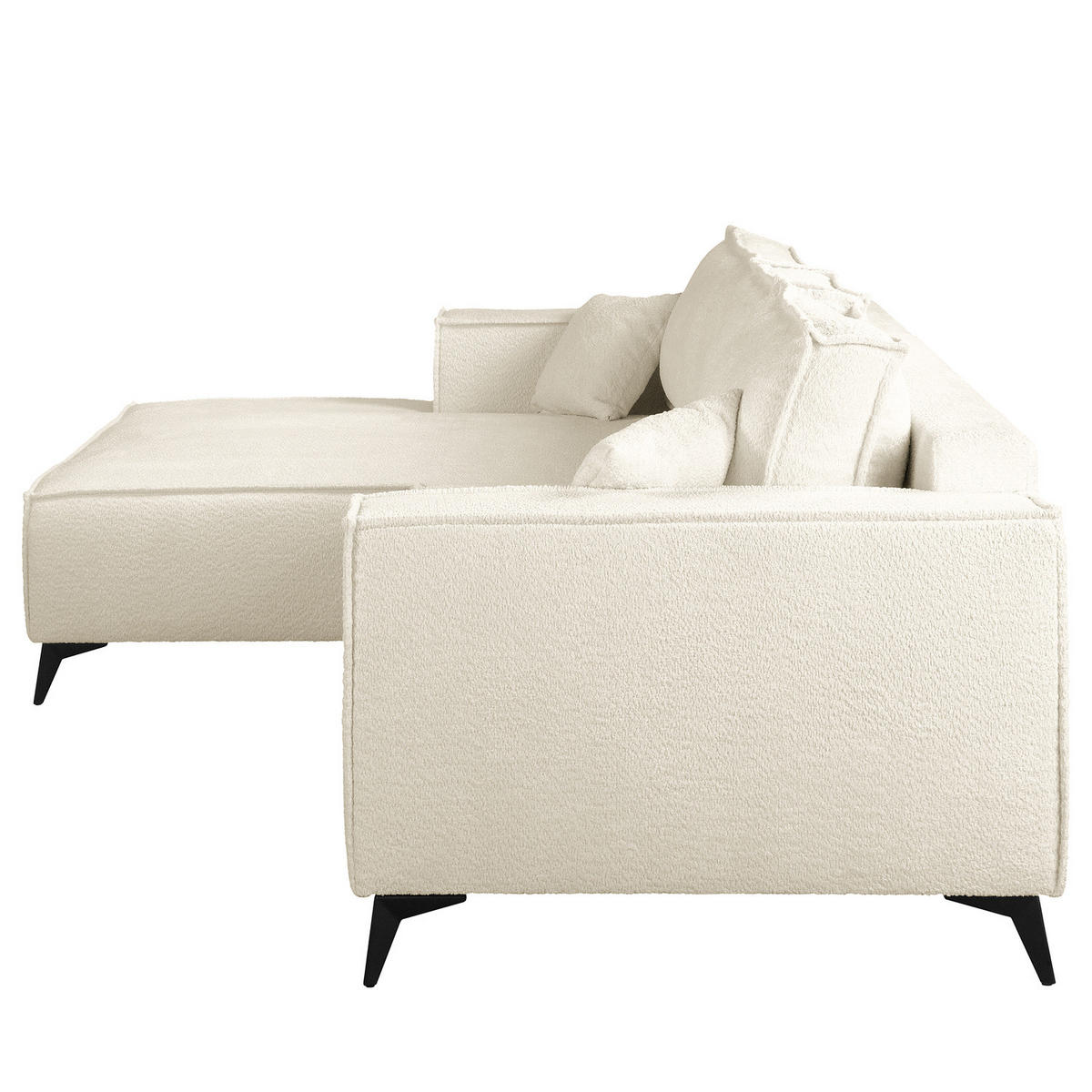 ECKSOFA mit Schlaffunktion - Schwarz/Weiß, Textil (294/185cm) - home24