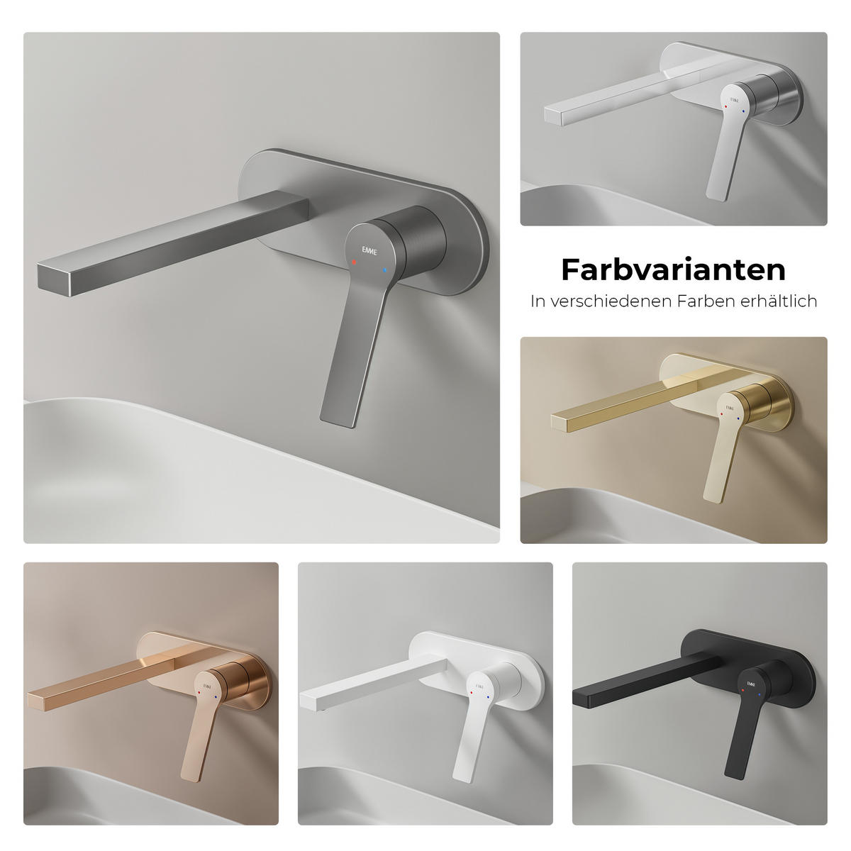 WASCHTISCHARMATUR mit Luftsprudler Messing Anthrazit - Dunkelgrau, Metall (21/7/28.8cm) - EMKE